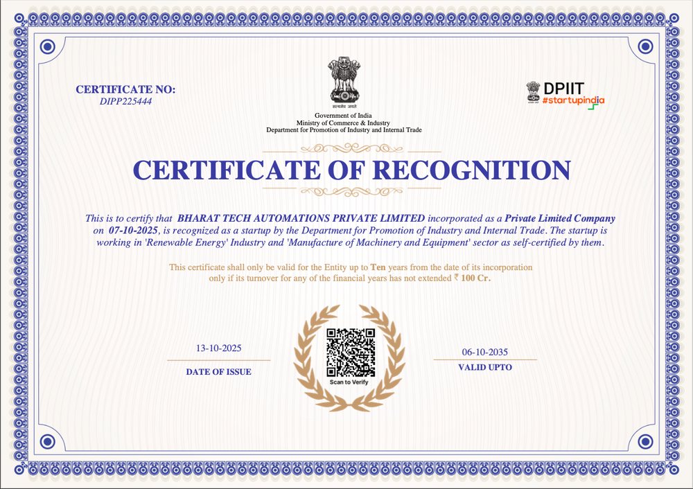 DPIIT Startup India certificate