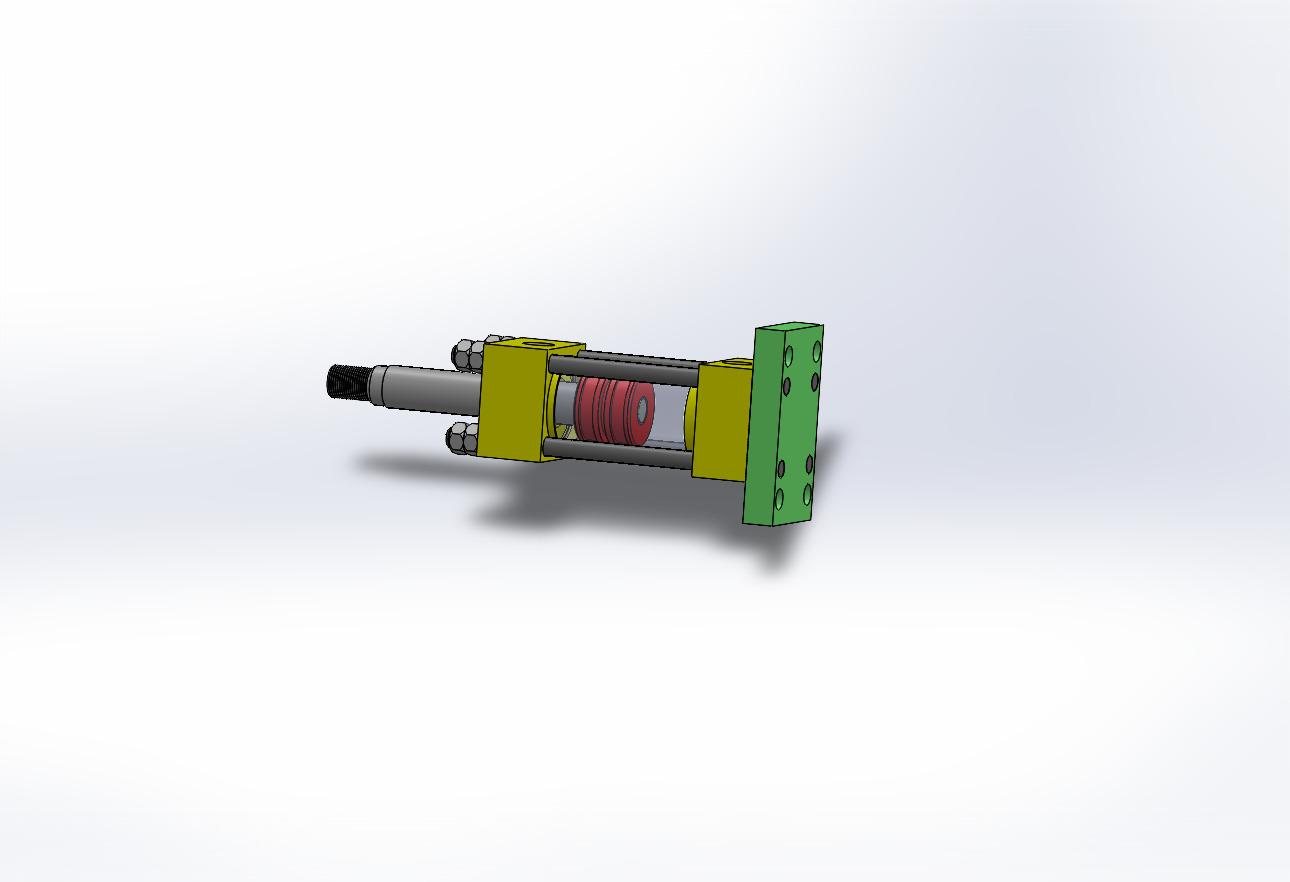 Hydraulic cylinder CAD assembly