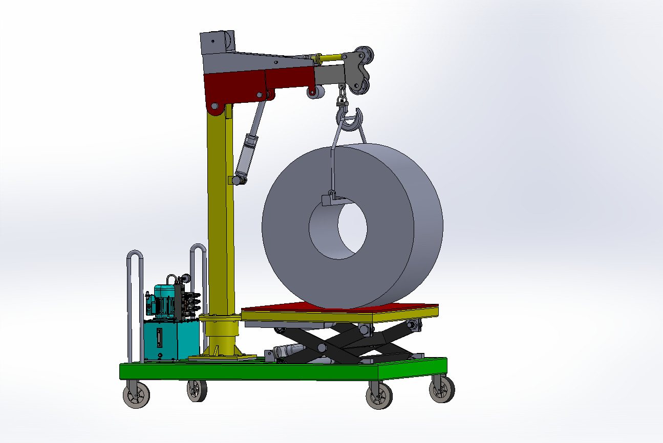 Drum and coil lifting trolley CAD design